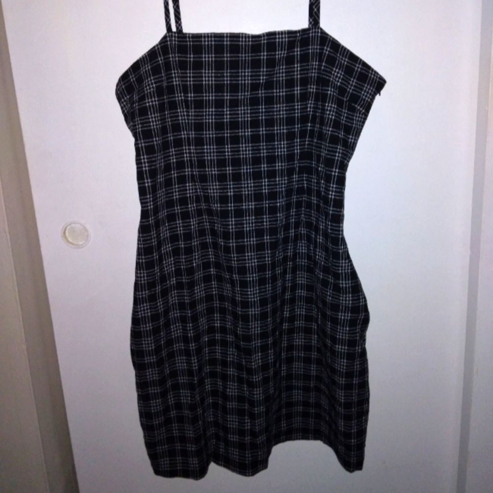 Black striped dress